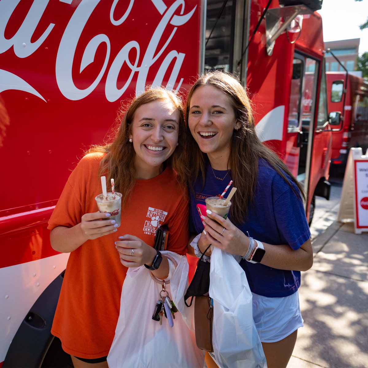 ClemsonSA's tweet photo. Nothing better than a cold treat on a hot summer day! And good news! The Coke float truck is back today from 11 a.m. to 2 p.m. in front of Holmes and McCabe! #ExperienceFun https://t.co/Ou5YHth7hG