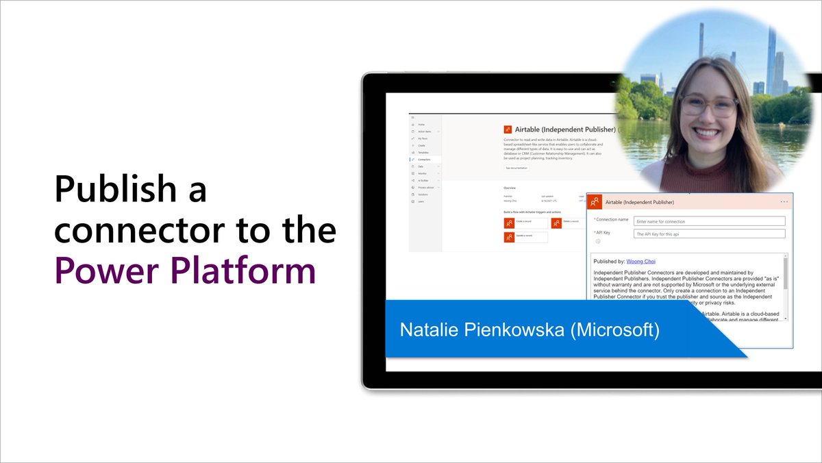 🤩 Great #Microsoft365dev video by @NataliePienkow1 and Woong Choi on introducing the new Independent Publisher Connector Program for Microsoft #PowerPlatform

✔ Mission
✔ Goals 
✔ Benefits
✔ Example connector

👋 Get involved! 🚀

Watch 📺 → msft.it/6013n70iN