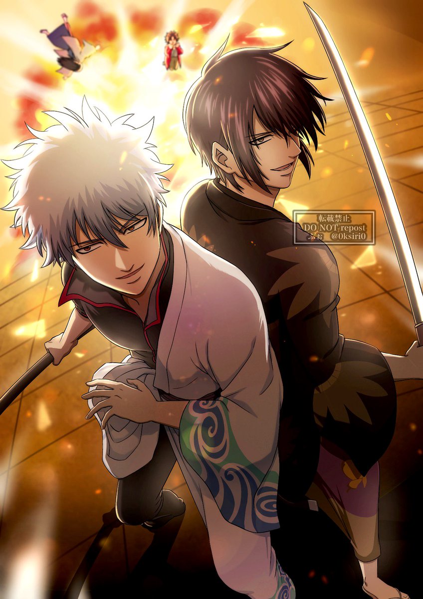 sakata gintoki weapon sword japanese clothes multiple boys kimono holding weapon holding sword  illustration images