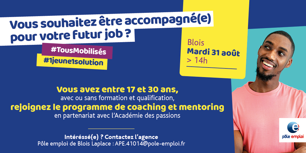 Les agences #poleemploi #Blois et #Tours nouent un partenariat avec <a href="/Acadespassions/">Académie des Passions</a> dont le projet est d’accompagner des jeunes avec/sans #formation et qualification sur le chemin de l’#emploi.
+ d'infos👉 cutt.ly/6WwhBRb |<a href="/MurielHermine/">Muriel Hermine</a> #AvecPôleEmploi #1jeune1solution