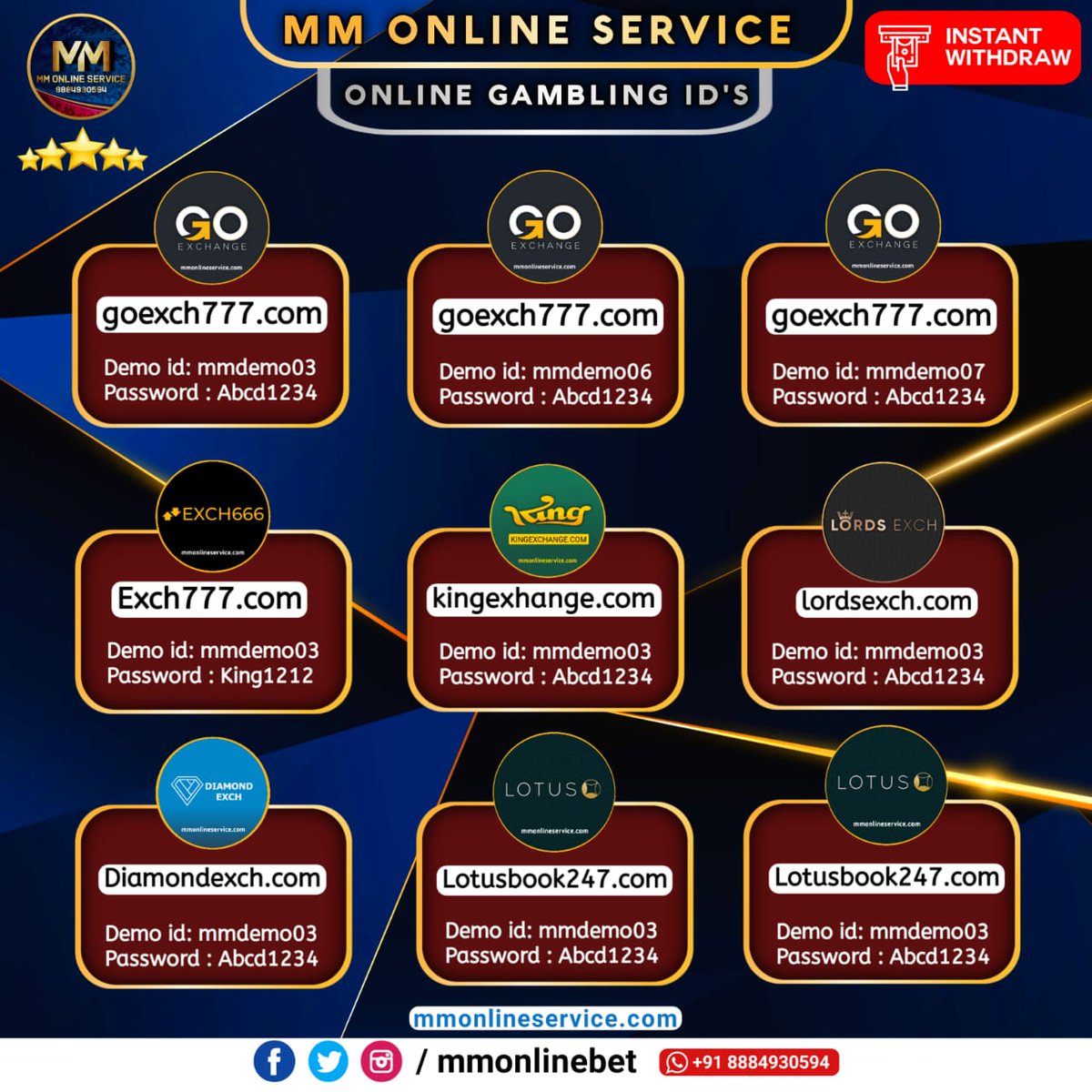 mmonlinbets's tweet photo. You Can Check Out The ID's Here or You Can Visit Our Website Also. Link is On Our Profile.

#MM | https://t.co/ewf2GaOSMz https://t.co/QbCG6oZIoI