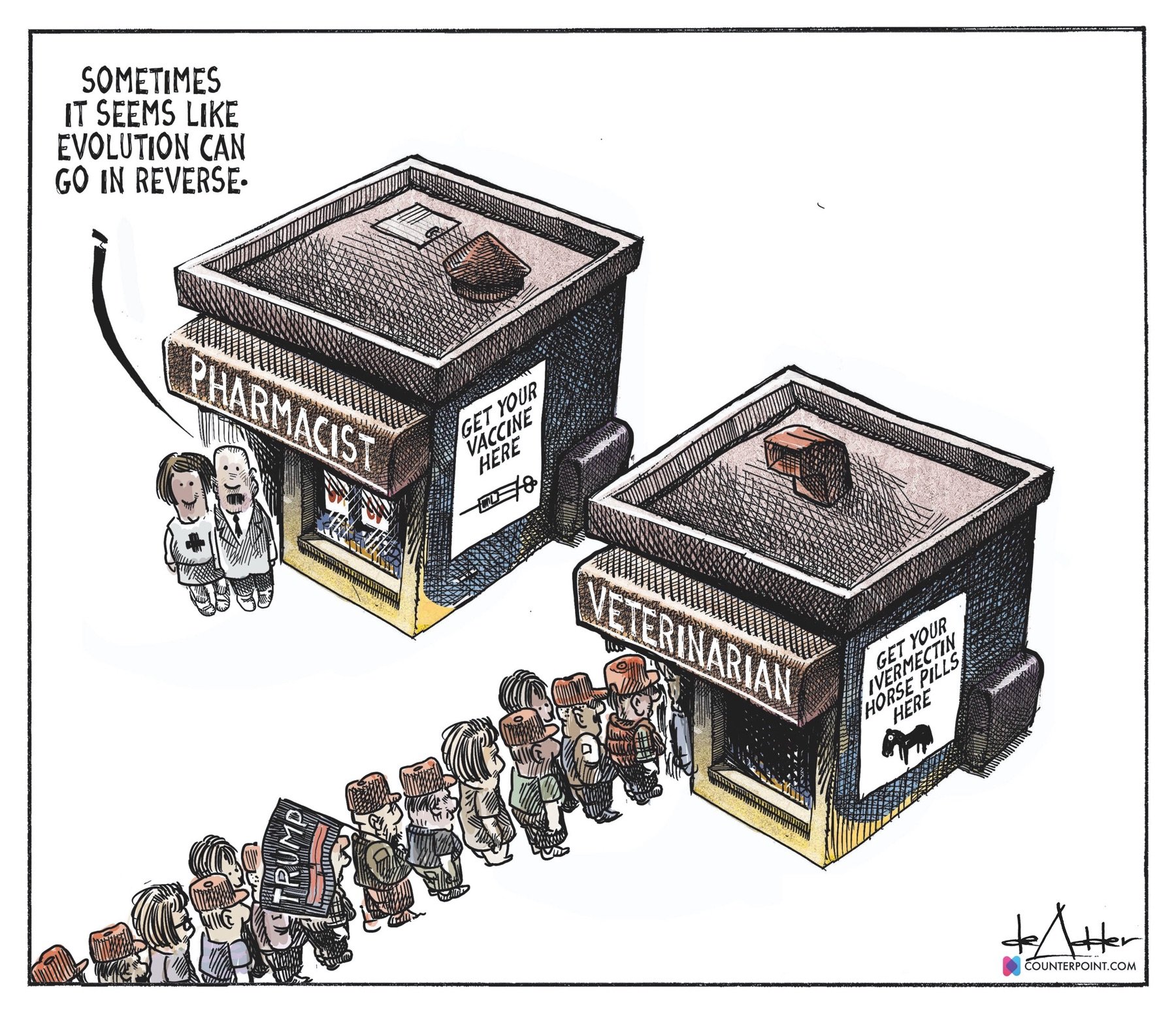 Michael de Adder on Twitter: "Cartoon for @newcounterpoint #Ivermectin  #TrumpRally #horsegirl #yourenotahorse #yourenotacow  https://t.co/sFIZICxc06" / Twitter