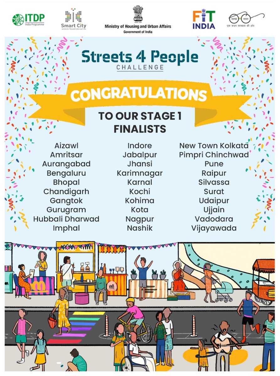 Smart_MCK's tweet photo. Karimnagar city is part of Stage 1 finalists under #Streets4Peoplechallenge 
@SmartCities_HUA 
@KTRTRS 
@arvindkumar_ias 
@GKamalakarTRS  
@bandisanjay_bjp 
@Collector_KNR 
@Mayor_KNR     
@MC_Karimnagar https://t.co/ihhe5SNVdu