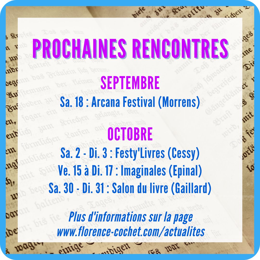 Je me réjouis de vous revoir BIENTÔT ! 🥳🥳🥳 #salondulivre #horizonsimaginaires #florencecochet #SFFF #Trilogie #littérature #UrbanFantasy #Dédicaces #Rencontres #PassionLecture #Romance #AddictionSensuelle #LorenAscott #UnCaillouauFonddelaPoche #Jeunesse