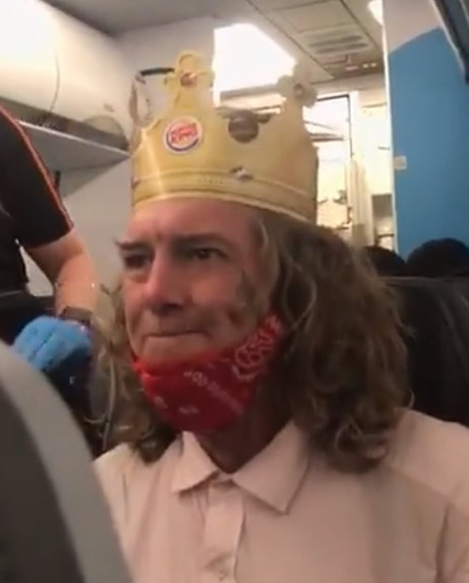 Man With Burger King Crown Plane vrogue.co