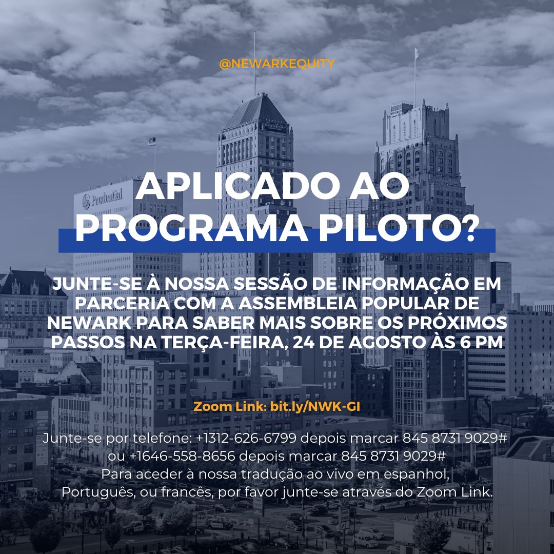 City of Newark on X: Did you join our guaranteed income pilot program? If  so join our virtual information session today, Aug. 24, at 6pm. Join via  Zoom at   /