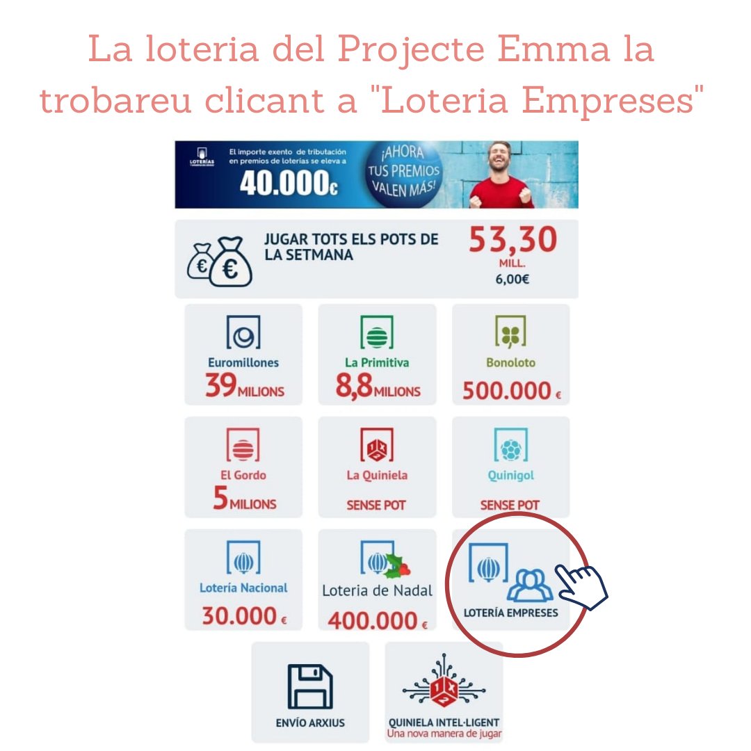 ProjecteEmma's tweet photo. Ja es poden comprar números de loteria del #ProjecteEmma per al Sorteig Extraordinari de Nadal 2021!😊
6️⃣0️⃣7️⃣7️⃣5️⃣ es pot comprar a https://t.co/B8oQPz5AnO 
8️⃣9️⃣3️⃣5️⃣2️⃣ es pot comprar a https://t.co/QyYrBCD9vM
Preu: 3€ (donatiu 1€)
Moltes gràcies per la vostra col·laboració!💪 https://t.co/8KGGalqXvx