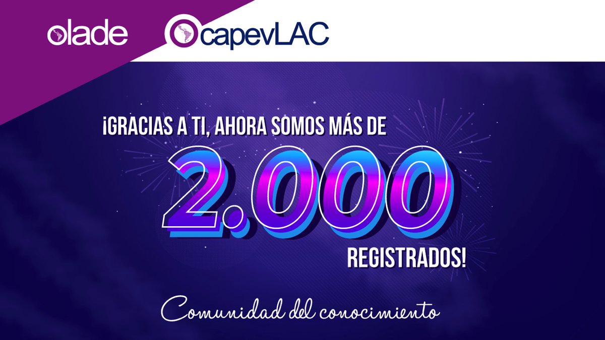 EXPERTOSenRed's tweet photo. 👏🎉¡Gracias a ti 👥🙋‍♀️ahora contamos con más de 2.000 usuarios registrados en la #ComunidadConocimiento😱😱😱! 
#NoTeQuedesFuera regístrate en ➡️https://t.co/95jsksrRC7
@OLADEORG @renac_ag @CEARE_UBA @UTECuy @UNIoficial https://t.co/dOGryWTkTU