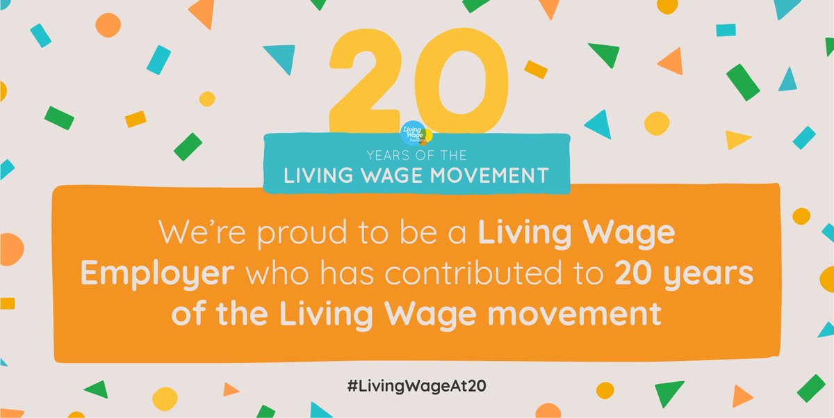 Today is the 20th Anniversary of the Living Wage. 🙌

We are very proud to be a part of this scheme! 

#LivingWageat20