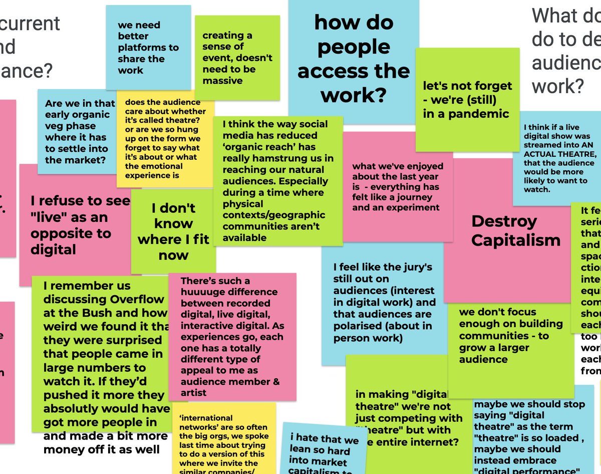 What a brilliant second #DigitalPerformanceNetwork lunch! Here's a screen shot of some thoughts it brought up. Thanks so much to <a href="/FastFamiliar/">Fast Familiar</a> for moderating,  everyone who came. Future lunches are at 1-2pm BST 21/09, &amp; 19/10
