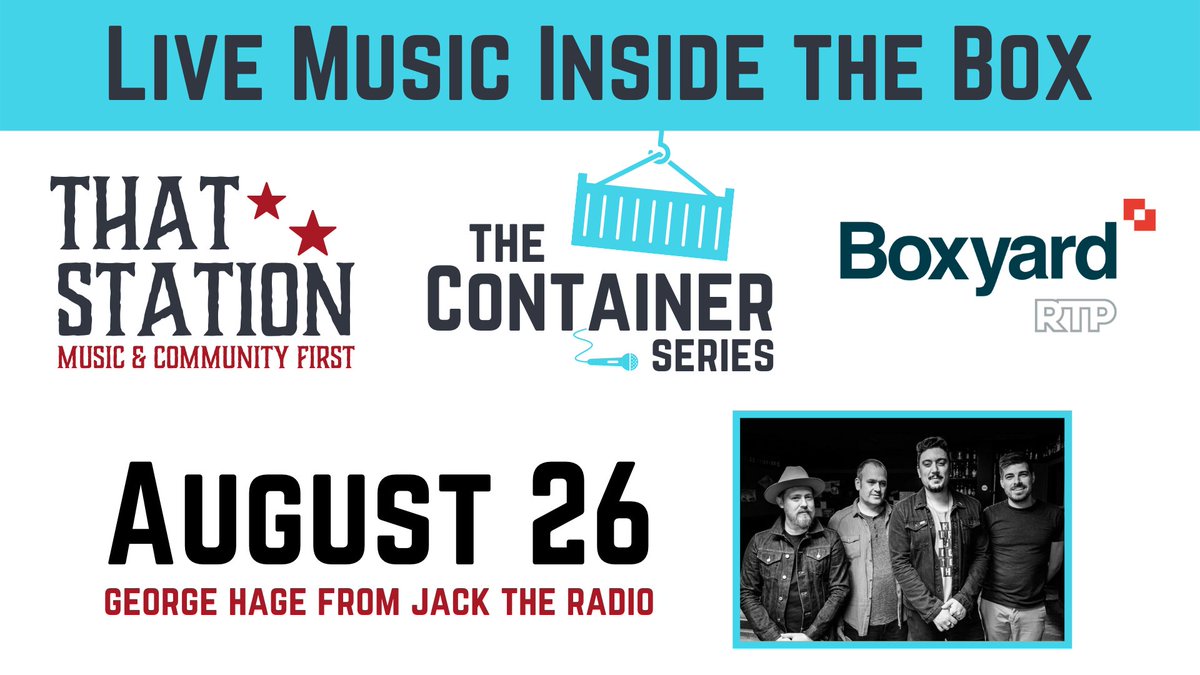 ThatStation's tweet photo. ❗️FREE EVENT INCOMING❗️This Thursday starting at 6 PM, we will be out at @BoxyardRTP with free live music from George Hage of @JacktheRadio! Come on out and eat, drink &amp; jam with us at The Container Series - learn more here: https://t.co/GVculSlon2 https://t.co/dYKJmBII5D