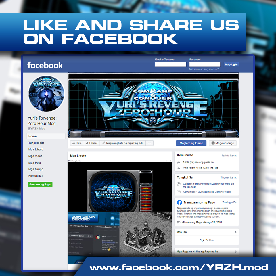 We have a facebook page

Facebook.com/YRZH.mod
#yrzh #yurisrevenge #yurisrevengezerohour #modification #yurisrevenge #redalert2