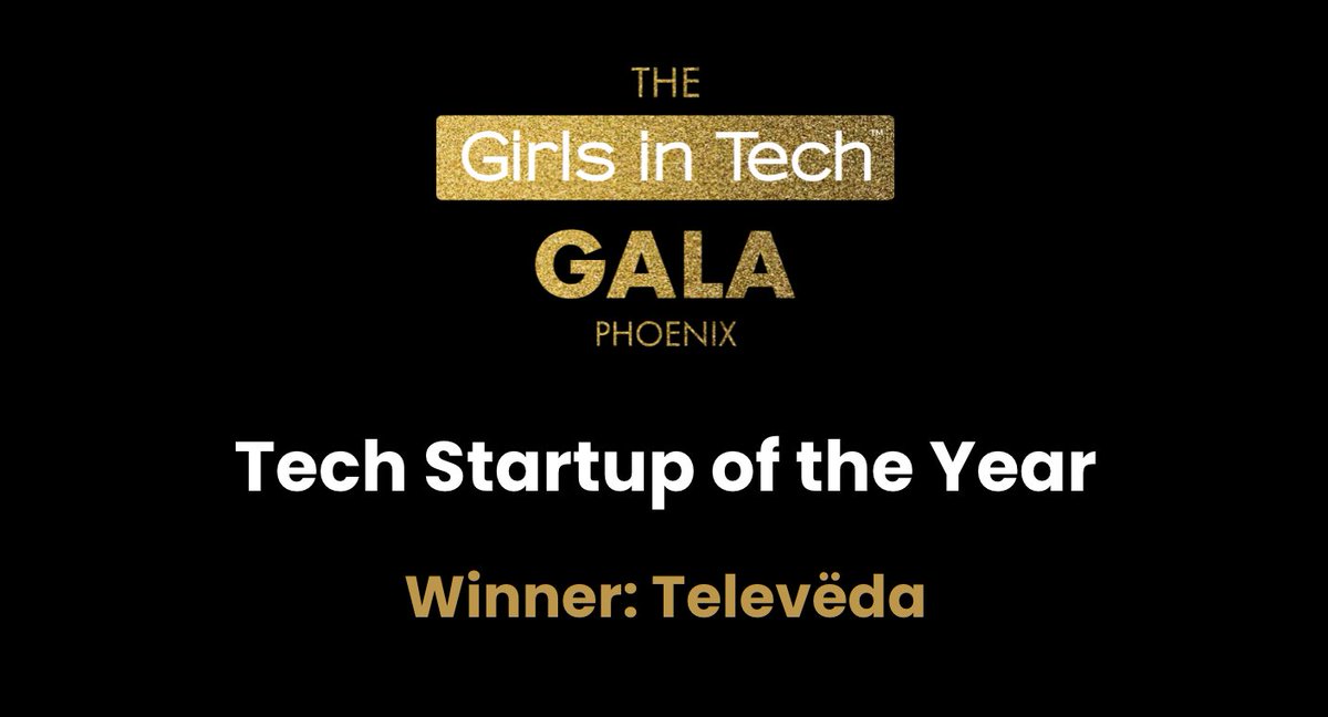 GirlsInTechPHX's tweet photo. Congratulations to @Televeda for being awarded #GITPHX Tech Startup of the Year. They are changing the narrative on aging and reducing social isolation by making virtual communities more accessible to older adults. #womenintech #womenwholead #womenwhodisrupt https://t.co/iLAIHOlq4U