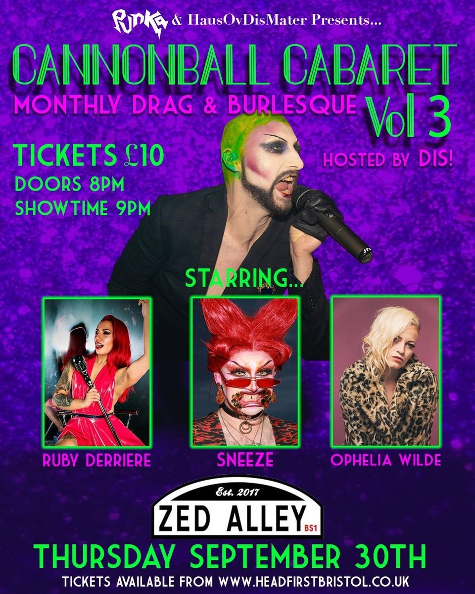 #CannonballCabaret is BACK!!! GET YOUR TICKETS NOW hdfst.uk/E66625

#Bristol #BristolGigs #BristolDrag #Burlesque #Cabaret #Drag