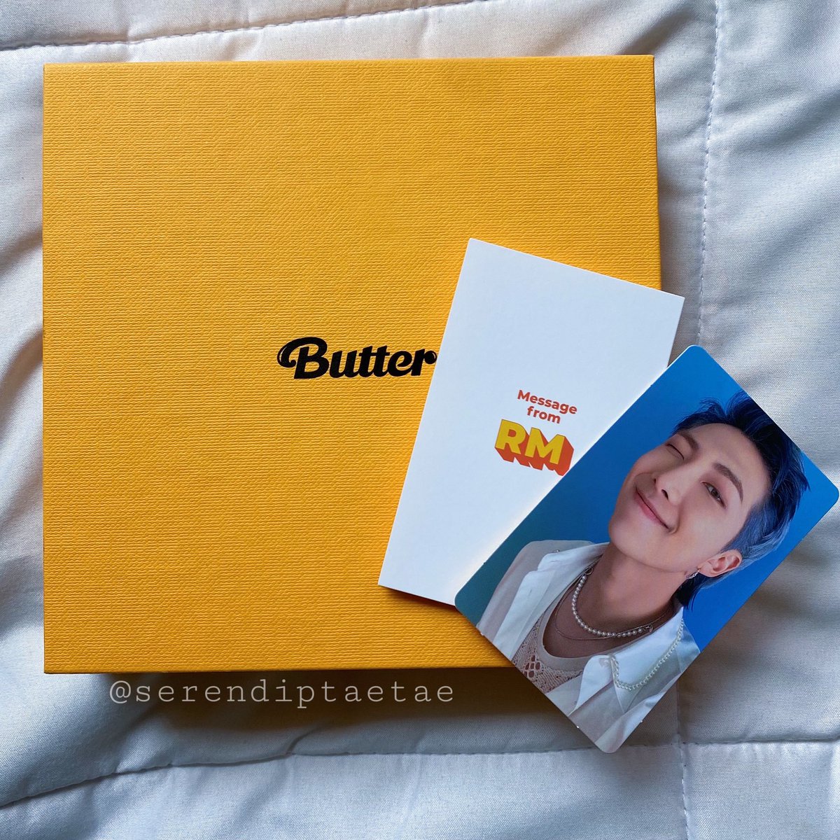 ✿ BTS - BUTTER CREAM VER. GIVEAWAY ✿

↳ 1 winner! Wins Cream Ver. with all inclusions! 🧈

- Must be following 
- RT &amp; Like
- Comment your favorite Namjoon photocard
- Worldwide

ENDS: 1st of September