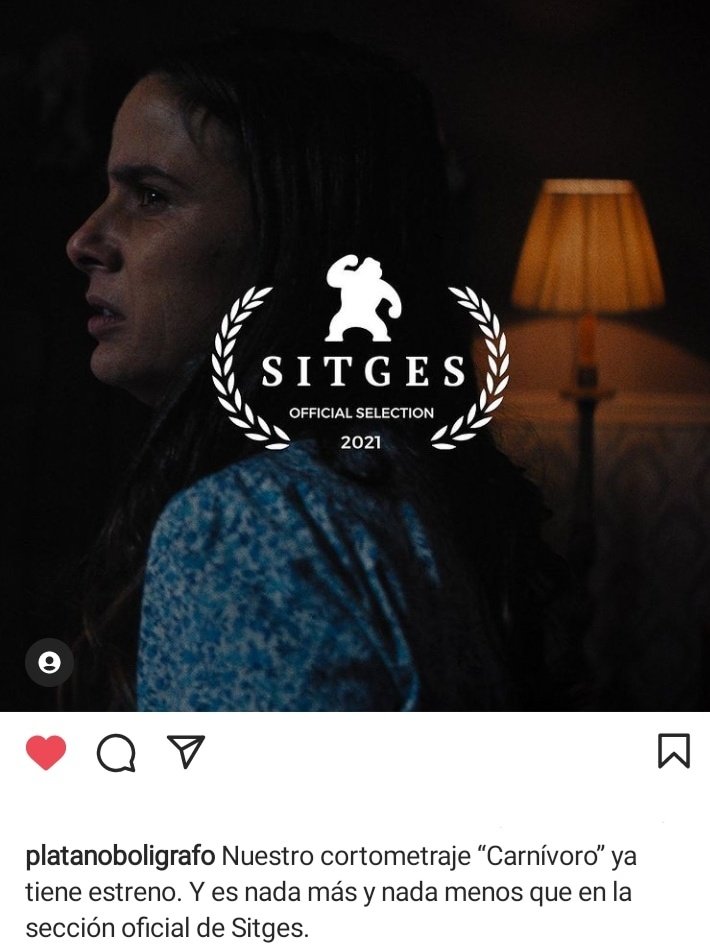 Iker González Urresti (@ikerantula16) on Twitter photo Buena pues esta era la noticia que me contaron de un festival y ahora ya se puede contar.
¡Sección Oficial de Sitges!
Un cortometraje en el que fui jefe de producción y se llama 'Carnívoro', producido por <a href="/PLATANBOLIGRAFO/">PLATANOBOLÍGRAFO</a> y dirigido por el bienaventurado <a href="/lander_castro/">Lander Castro</a>. Buena pues esta era la noticia que me contaron de un festival y ahora ya se puede contar.
¡Sección Oficial de Sitges!
Un cortometraje en el que fui jefe de producción y se llama 'Carnívoro', producido por <a href="/PLATANBOLIGRAFO/">PLATANOBOLÍGRAFO</a> y dirigido por el bienaventurado <a href="/lander_castro/">Lander Castro</a>.