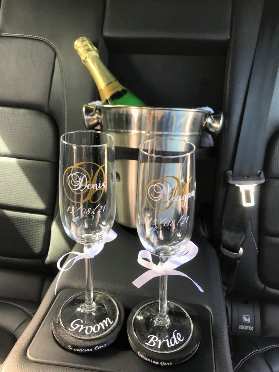 How amazing are these personalised glasses we created for a recent wedding 😍 
What a lovely memento of their big day 🥂
We can create personalised glasses & number plates to suit any theme or style #weddings #engaged #personalised @weddingsonline @WedsuppliersIRL @elopetoireland