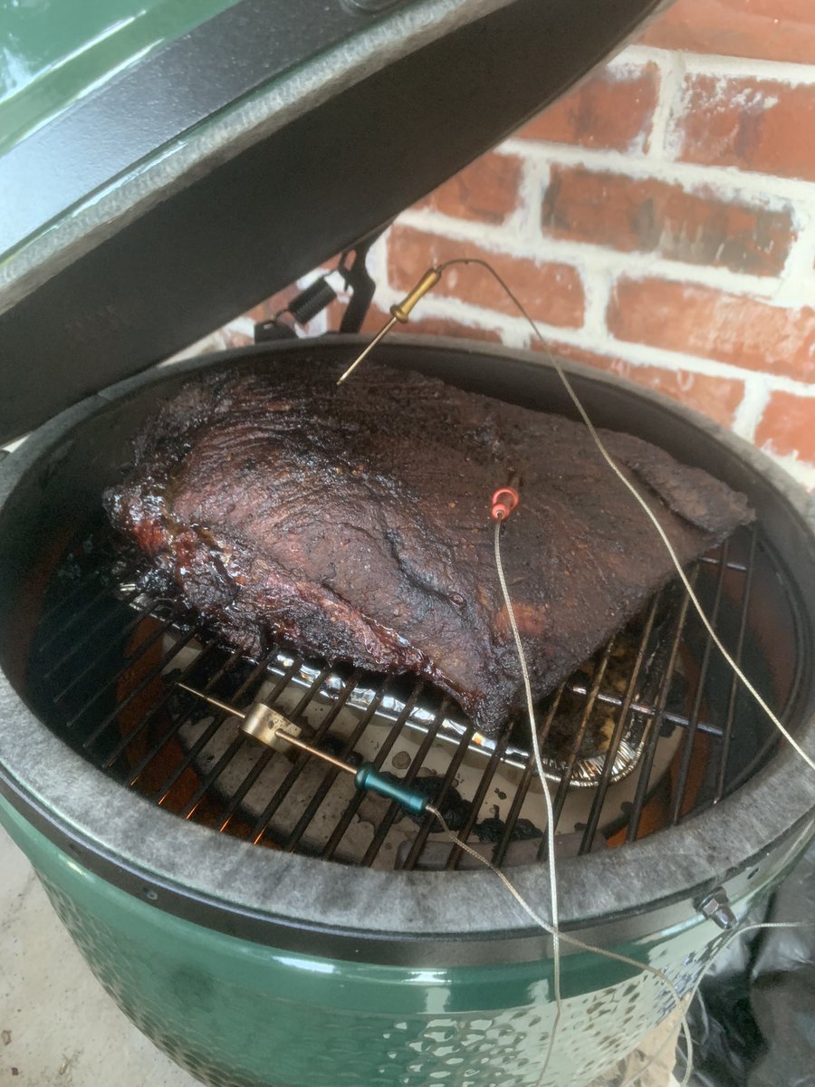 Gooooooood Morning! This was 15.8lbs, almost too big for the big green egg! Time to make the push through the stall.