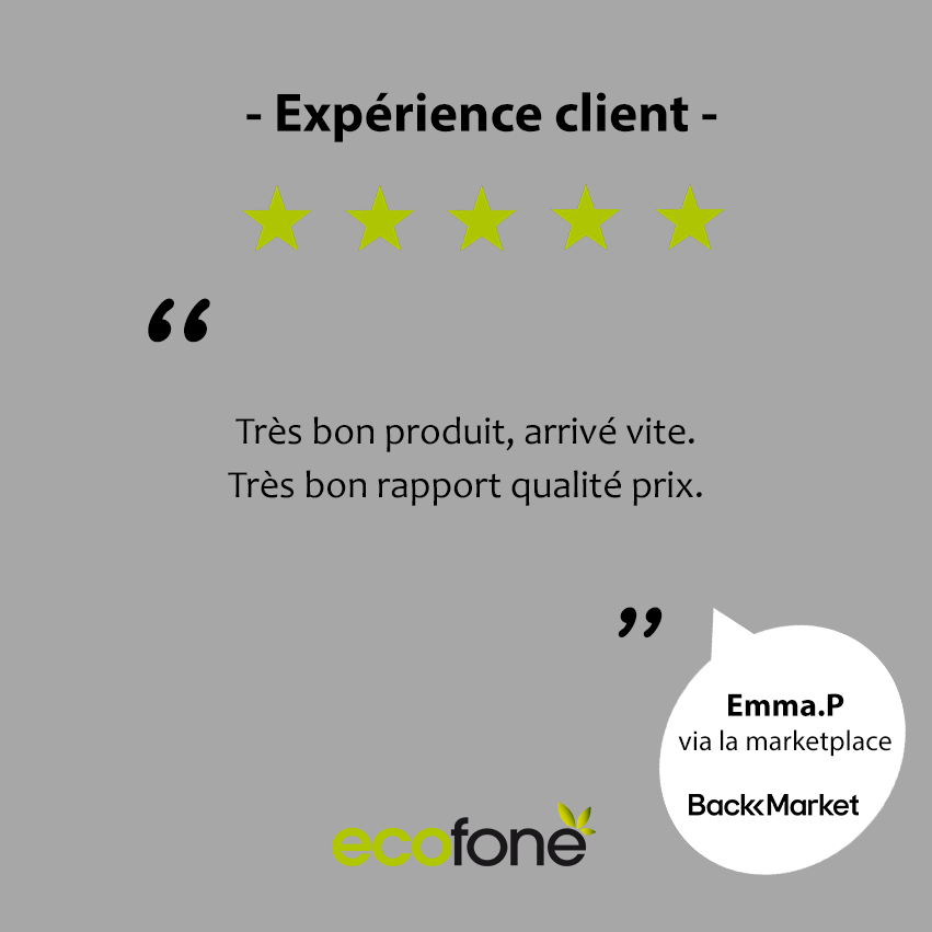 ecofone_fr's tweet photo. Nous remercions Emma pour son partage d'avis ☺
#BACKMARKET #reconditionné #reemploi #reconditionnement https://t.co/8Ge3RUWvbp