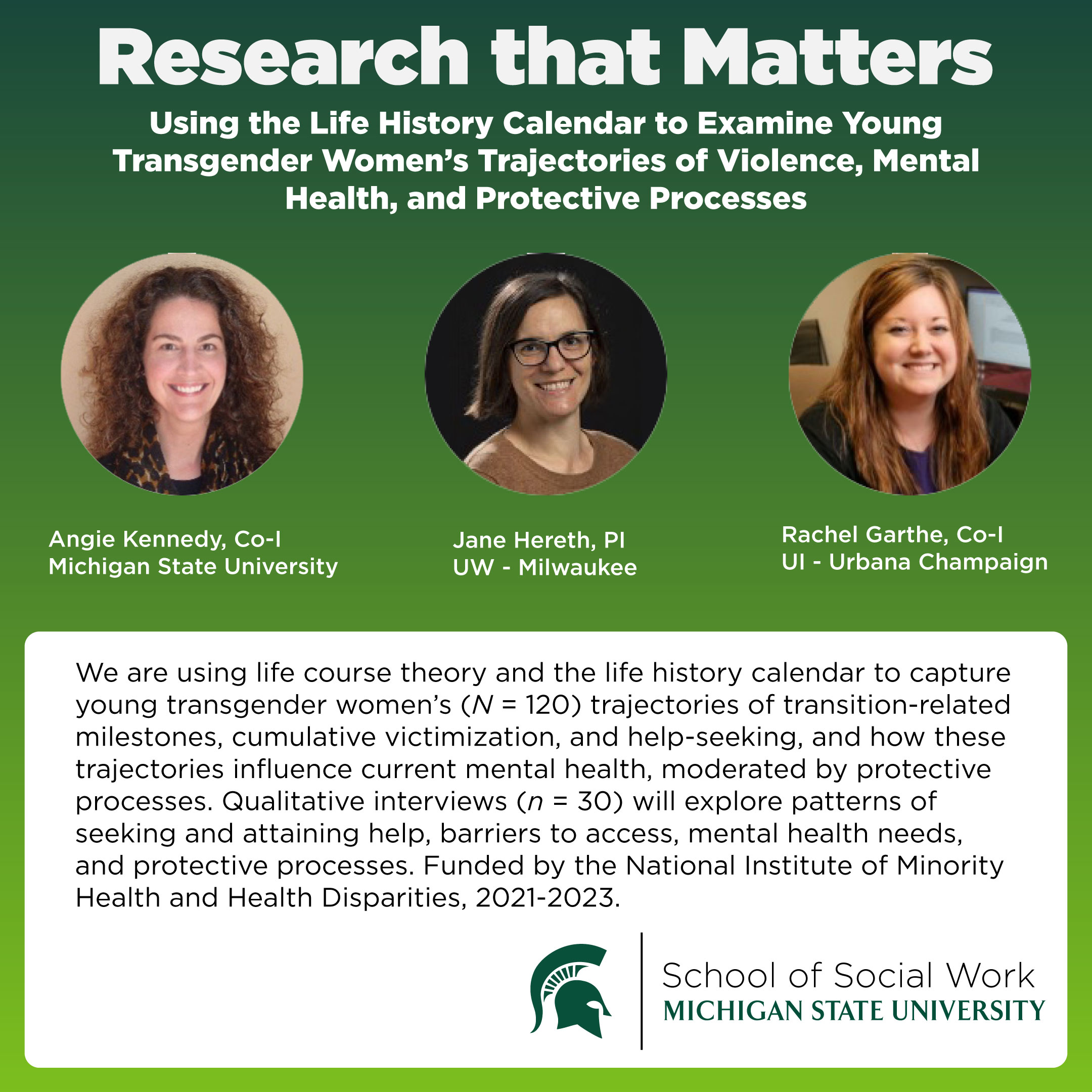 Uwm Calendar 2023 Msu Social Work On Twitter: "Research That Matters: Using The Life History  Calendar To Examine Young Transgender Women's Trajectories Of Violence,  Mental Health, And Protective Processes Angie Kennedy (Msu Social Work),  Jane