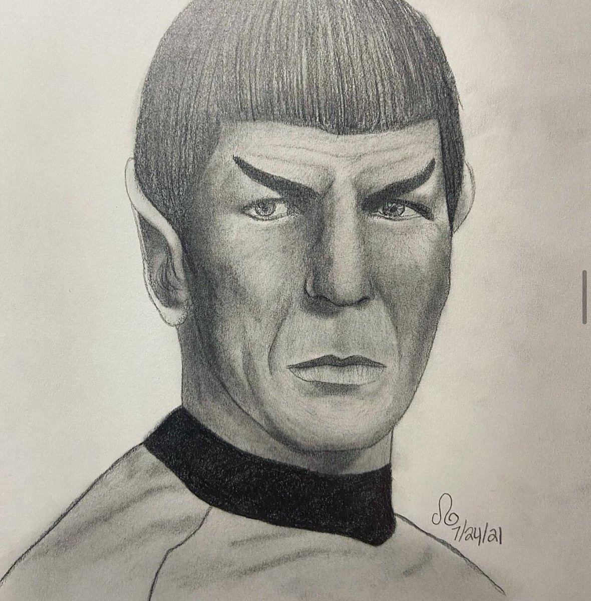 starshiptempest's tweet photo. “Insufficient facts always invite danger.” ~Spock 

Be smart. Stay safe. Protect others. 

Thank you for this art @stephaniejeangaston! Love this pencil drawing!! 💙🖖🏼💙
.
.
#StarTrekArt #PencilDrawing #SpockArt #MrSpock #Spockquote #StarTrekTOS #SupportArtists https://t.co/OuQcFEH1eQ