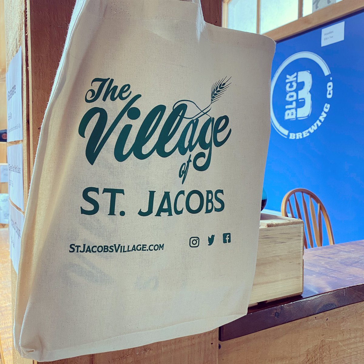 BlockThree's tweet photo. #Supportlocal by grabbing a @stjacobsvillage tote bag! Also find them @XclusiveElement , @stonecrockbakery & meats and cheese, @EcoCafeStJacobs #blockthree #craftbeer #drinklocal #stjacobsvillage #stjacobs #explorewr #kwawesome #wrawesome #waterlooregion #shoplocalkw https://t.co/8EBx9w0aeM