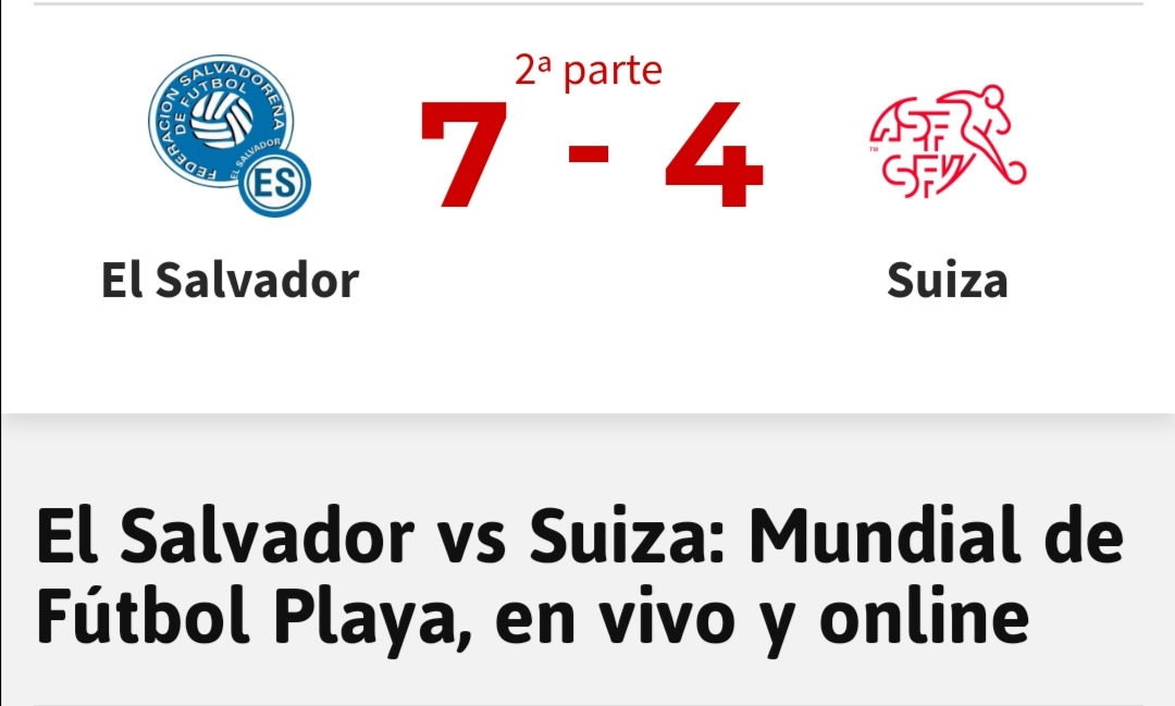 ¿Nos sacaron los suizos? ¡No Señor! Nos sacaron los árbitros, especialmente con ése 7 - 6 😠😠 Al final perdimos 7 - 8. Los verdaderos culpables del declive, han sido arenazis y frentudos, pero volveremos a brillar. 🥅🏝️⚽🇸🇻