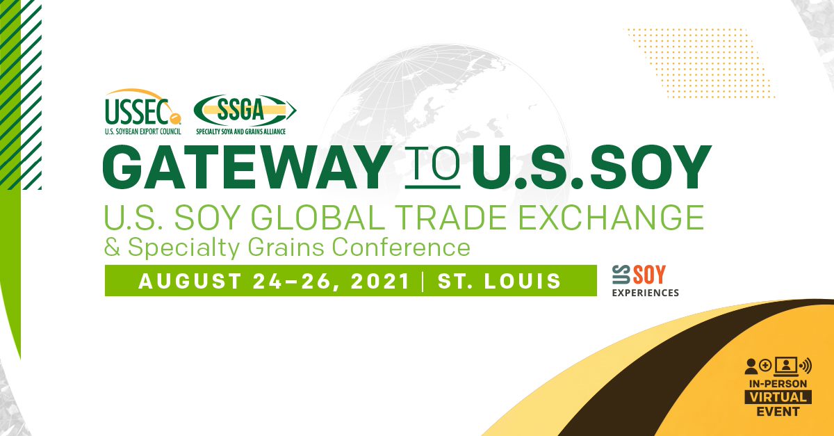 Are you attending this week’s #USSOYExchange? Looking forward to: 🔹 #USSoy new crop insights from the #pftour21 🔹 Discussions on #trade, #China, #innovation & #sustainability 🔹 Networking opportunities And that’s just a sampling of what’s to come.