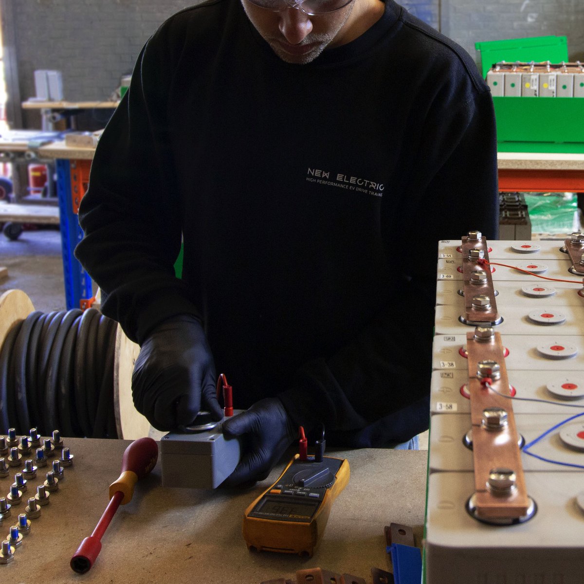 In need of dense energy storage some place remote? We are building a container filled with batteries! 🔋⚡️ #evconversion #electrifytheworkd #electricconversion #electricmachine #drivetrain #newelectric #energystorage #denseenergystorage #batterycontainer #battery #batterystorage