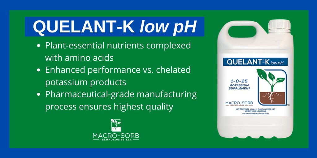 Fall is approaching!  Macro-Sorb's QUELANT-K low pH gives you amino-acid complexed potassium that is highly available to the plant!  QUELANT-K is specially formulated to remain in solution when tank-mixed and over a wide range of water conditions!  buff.ly/3hrVB4v