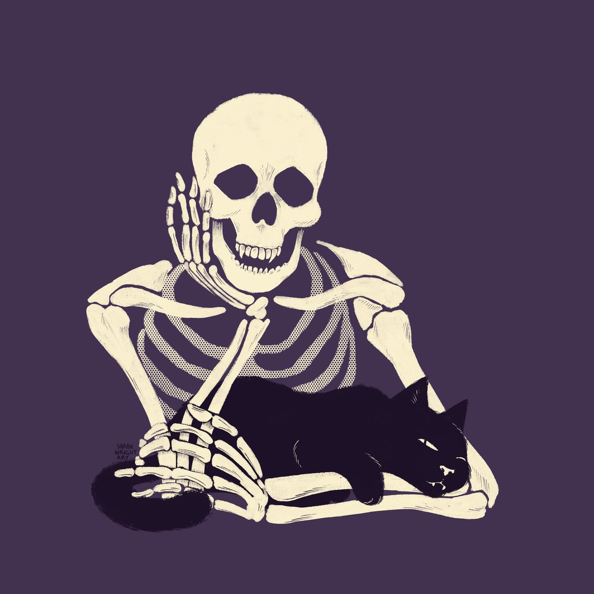 SarahWrightArt's tweet photo. New skelly for spooky season available at my link in bio #skeleton #society6 #teepublic #OriginalContent #halloween #supportsmallartists https://t.co/skwkOgEfKN