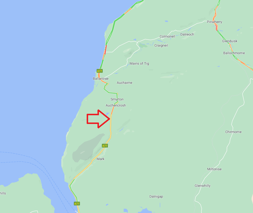 trafficscotland's tweet photo. UPDATE ��� ⌚ 16:15
#A77 CLOSED ⛔
The A77 remains closed both ways at Glenapp Castle (South of Ballantrae) due to an RTC
The diversion route - via the #A714 is partially blocked due to an RTC.
#ExectDelays
#DriveSafe @SWTrunkRoads https://t.co/NkRSSM5MoS