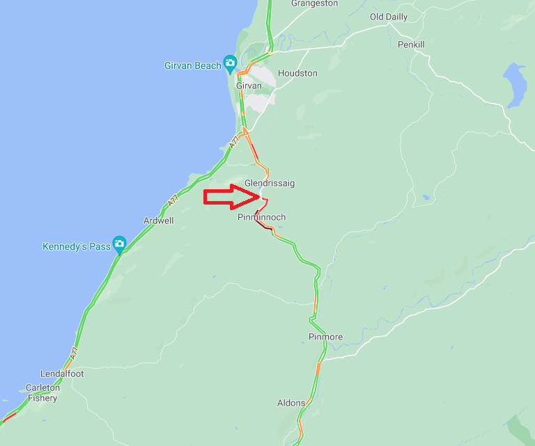 trafficscotland's tweet photo. UPDATE ��� ⌚ 16:15
#A77 CLOSED ⛔
The A77 remains closed both ways at Glenapp Castle (South of Ballantrae) due to an RTC
The diversion route - via the #A714 is partially blocked due to an RTC.
#ExectDelays
#DriveSafe @SWTrunkRoads https://t.co/NkRSSM5MoS