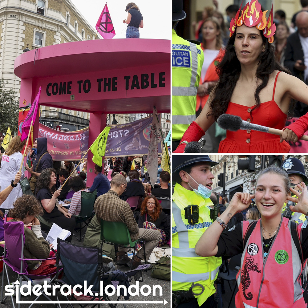 SidetrackLondon's tweet photo. 📰#LondonNews: #ExtinctionRebellion stop traffic with a giant pink table in #CoventGarden for The Impossible Protest
@ExtinctionR #news #london #newsinlondon #londonlatest #breakingnews #xr #londonprotest #londonprotests #protestinlondon #protest #protests #demonstration https://t.co/NbqPL5wBau
