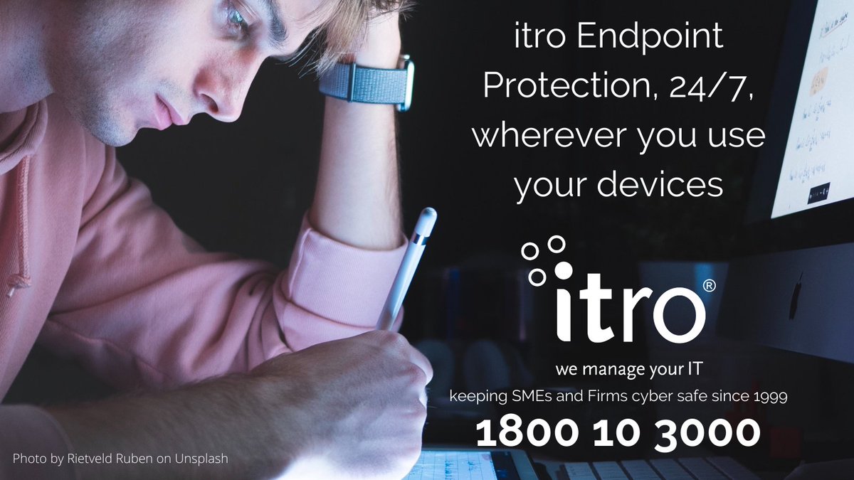 itroHamish's tweet photo. Worried about your #devices #WFH in #lockdown? itro's #EndpointProtection protects devices with 24/7 monitored security. Call me on 1800 10 3000 so I can arrange for itro to manage your IT risk for you. https://t.co/vmxUlvKj3H

#ITSupportforLawyers #SmallBusinessITSupport https://t.co/FzcHnXPzQ5