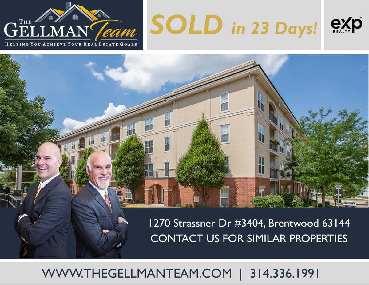 TheGellmanTeam's tweet photo. Another SOLD by The Gellman Team - 1270 Strassner Dr #3404, Brentwood 63144 #thegellmanteam #soldquick #brentwood #wesellhomes #justsold #realestate #stl #stlrealty #stlouisrealestate #missourirealestate https://t.co/E9EVfYBl0m