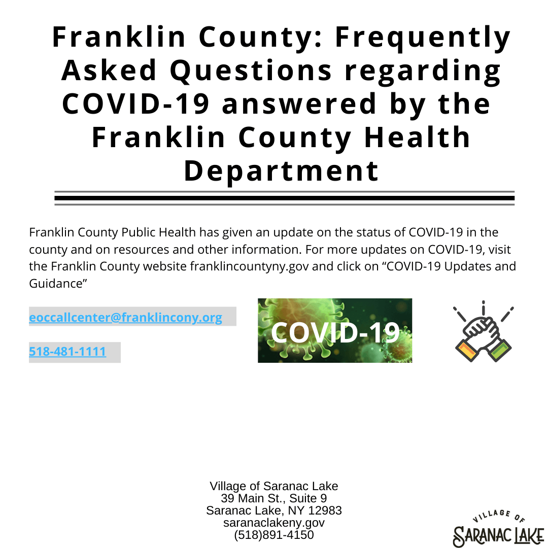 saranaclakegov's tweet photo. (1/2)Franklin County Public Health has an update on cases in the county, testing, and more as it relates to COVID-19. For more information, visit the Franklin County website, https://t.co/CADvAJjLHq https://t.co/snS2m1KXX3