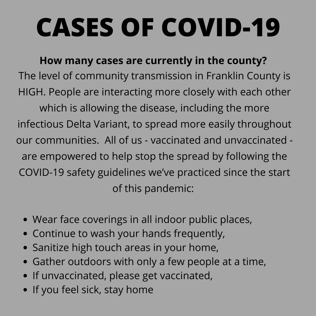 saranaclakegov's tweet photo. (1/2)Franklin County Public Health has an update on cases in the county, testing, and more as it relates to COVID-19. For more information, visit the Franklin County website, https://t.co/CADvAJjLHq https://t.co/snS2m1KXX3