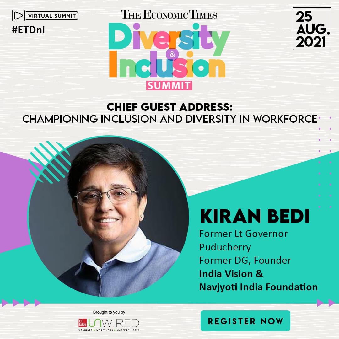 Tomorrow at 10 AM. 
bit.ly/3inimuq
@ET_Edge 
#DiversityandInclusion #WorkplaceDiversity #WorkplaceInclusion #IndianWorkplace #IndianBusiness #workplace2021 #employeeculture #etedge