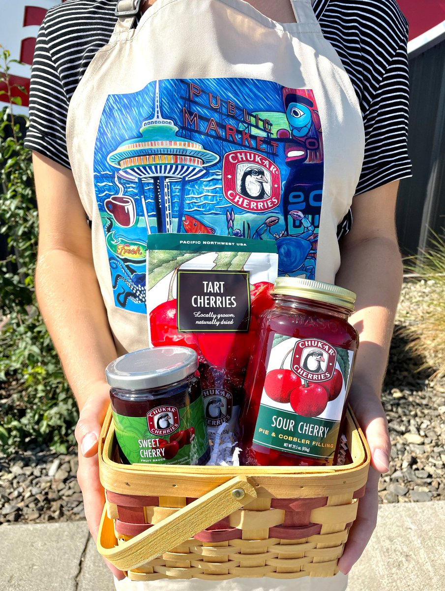 Wherever your baking adventures take you, Chukar has you covered! Whether its a Cherry pie, cherry topping for a cheesecake, or adding a touch of cherry flavor with our dried tart cherries. Purchase our baking goodies along with our Chukar Apron at our Headquarters in Prosser, WA