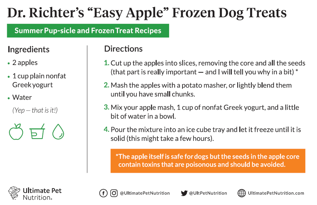 So excited to share with you my recipe for "Easy Apple" frozen dog treats. This great recipe from me and the #UltimatePetNutrition team is another way to help your furry friend beat the heat. 
Enjoy! 
l8r.it/f05b