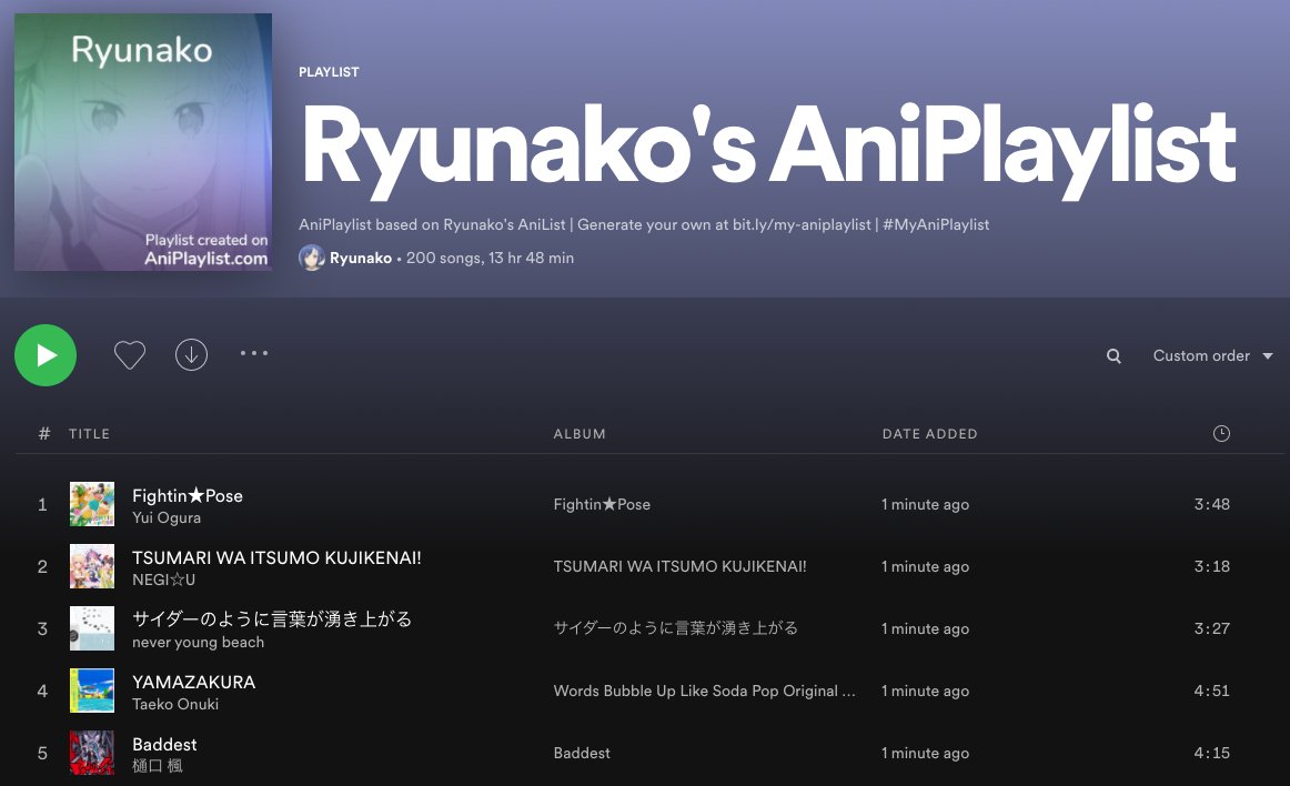 AniPlaylist  K Opening on Spotify & Apple Music
