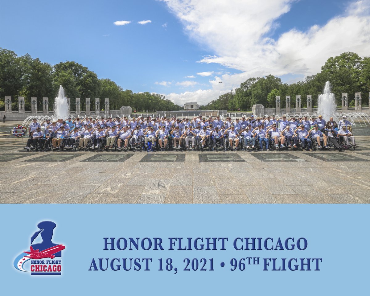 Honor_Flight_CH's tweet photo. The official group portrait from #HFC96! 

This picture represents 112 stories of service and sacrifice from the veterans included, and thousands of hours of preparation and work from volunteers in a brave new world to bring them all together in D.C. 

#HonorThankInspire https://t.co/6fcmLfAkiz