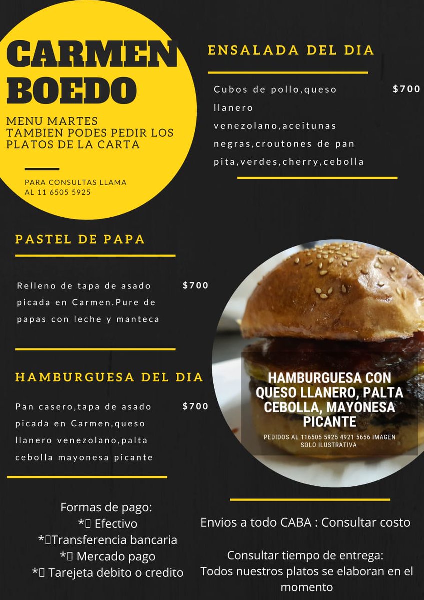 CARMEN BOEDO 49215656 - 1165055925 - CASTRO 1635 , CABA