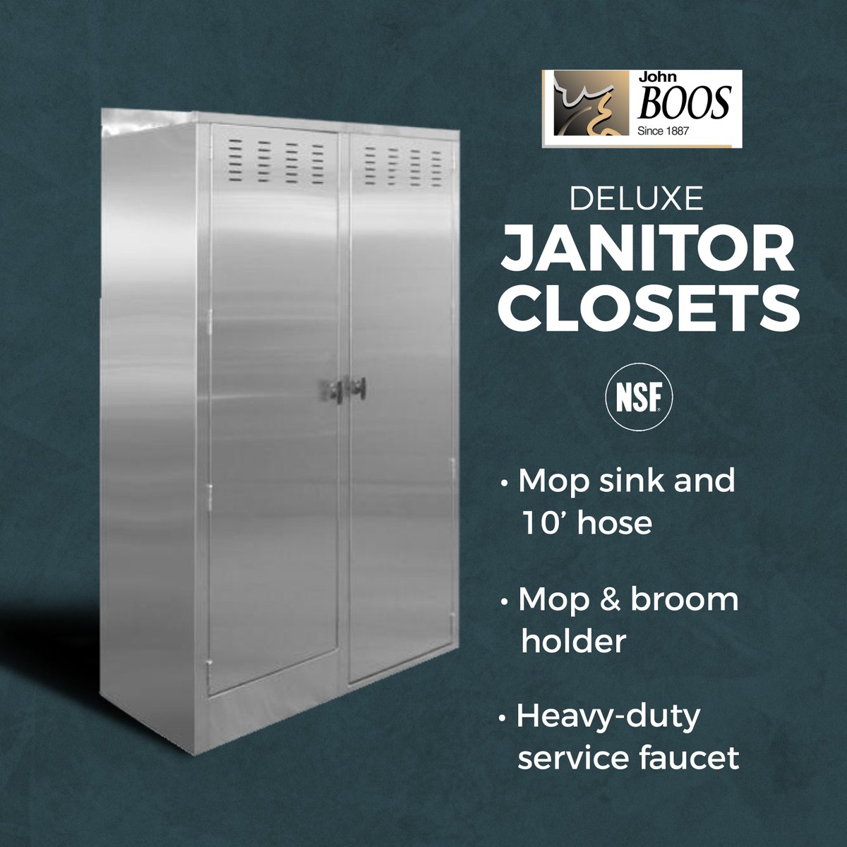 Need a boost of efficiency to your janitorial game? <a href="/johnboosco/">John Boos & Co.</a> NSF Approved janitor cabinets are the perfect choice for your back of the house operations. Contact your local PRIDE Dealer for more info! #johnboos #janitorial #stainlesssteel #foodservice #restaurantequipment