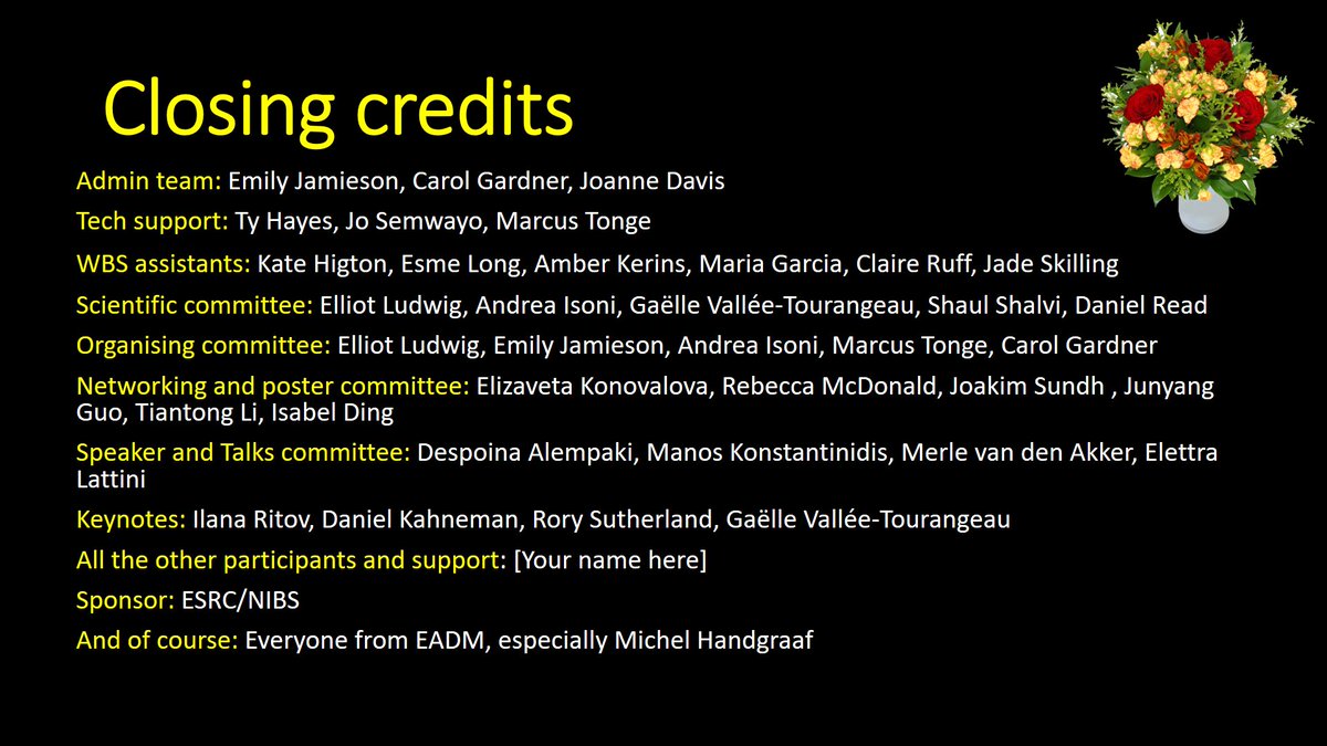 Thanks to everyone who helped organising SPUDM.  Especially the admin team of Emily, Carol and Joanne and the tech team of Ty, Jo and Marcus.