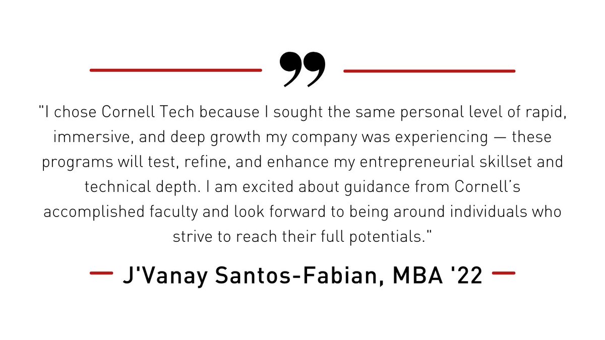 cornell_tech's tweet photo. Meet the #Classof2022: J'Vanay Santos-Fabian, Johnson Cornell Tech MBA https://t.co/f5LpuoW2wi