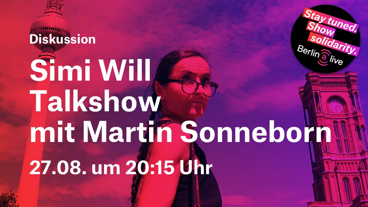<a href="/SimiWillFormat/">Simi Will</a> lädt zum Talk. Am Freitag gibt’s eine Sonderausgabe mit einem Polit-Sondergast. In "Mein Wahllokal: Neuköllner Trinker fragen – ein Politiker antwortet", stellt sich <a href="/MartinSonneborn/">Martin Sonneborn</a> den Fragen der einmaligen Talkshow-Queen.
#BTW21