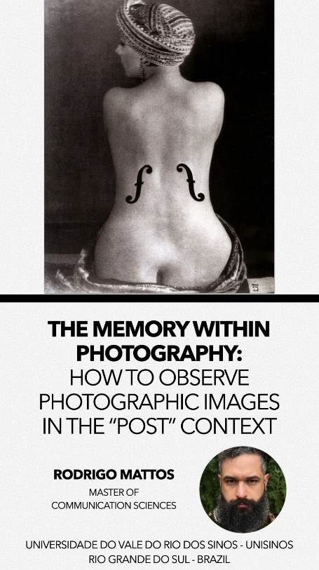 rodrigomttos's tweet photo. On August 29, at 10:45 pm I will present a reflection about observation strategies on photographic images in the “post” context (post-modern, post-photographic, post-humanist, you name it 😂) at the III Ecomedia symposium. #ecomediaresearch #imagestudies https://t.co/P8x57JPDL1