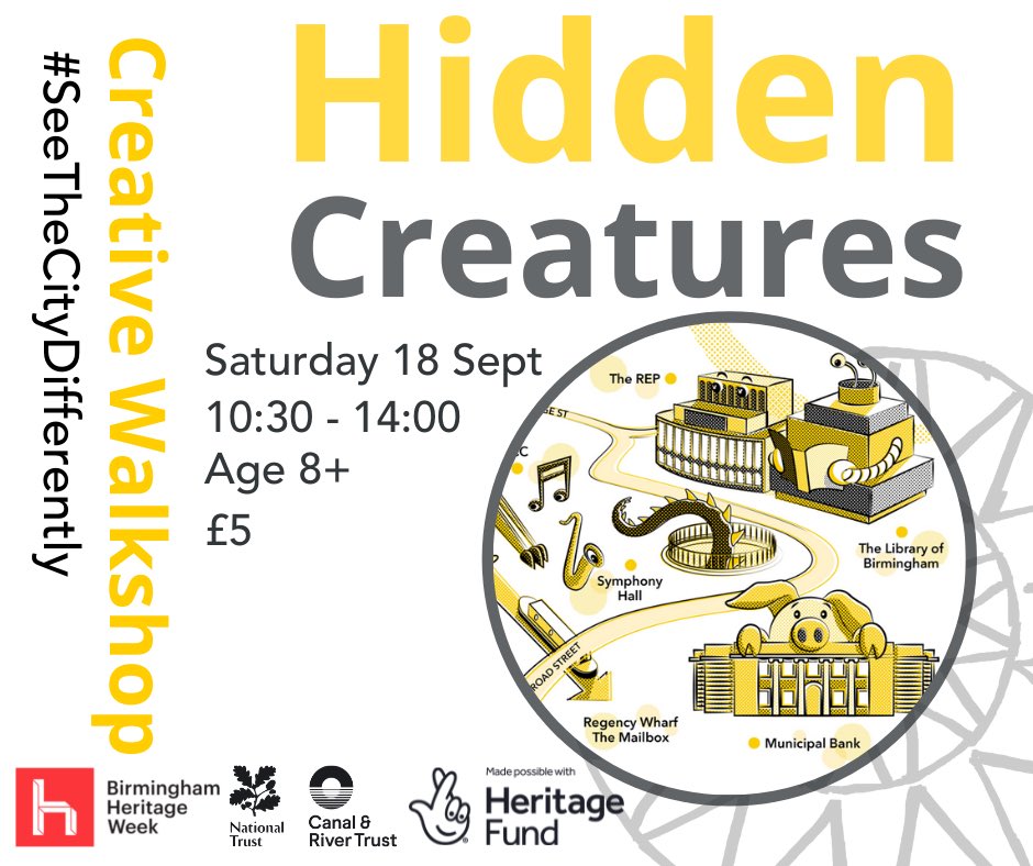 Did you know that pareidolia means seeing faces in unusual spaces? 🤪

Our smiley logo is an example of pareidolia!

That’s why we have a family walkshop in search of hidden creatures with @_milantopalovic for @BHeritageWeek 

Book tickets here: 👇
roundhousebirmingham.org.uk/product/hidden…